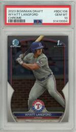 2023 Topps Bowman Chrome Wyatt Langford Base #BDC106【PSA 10 GEM MT】