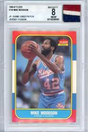 2024 FLEER Jersey Fusion 1986-87 FLEER NBA Collection Mike Woodson JF-Game Used Patch #129【BGS8】 Sacramento Kings