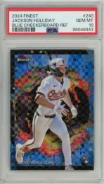2024 Topps Finest Jackson Holliday Blue Checkerboard Refractors RC #240【PSA 10 GEM MT】
