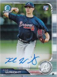 2019 Bowman Chrome Atlanta Braves Kyle Wright Chrome Rookie Autographs Refractorパラレル版 477/499