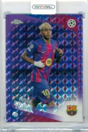 2025-26 Topps Chrome Uefa Club Competition Lamine Yamal #10 Base Purple Geometric Parallel【33/75】《やや難あり》 FC Barcelona