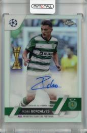 2022-23 Topps Chrome UEFA Club Competitions Pedro Goncalves Chrome Autographs #CA-PG Sporting Clube de Portugal