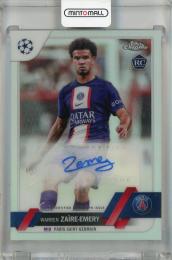 2022-23 Topps Chrome UEFA Club Competitions Warren Zaire-Emery Chrome Autographs #CA-WZ RC  Paris Saint-Germain