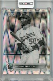 2022 Topps Chrome Sonic Mookie Betts Black and White RayWave Refractors #100 Los Angeles Dodgers