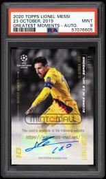 2020 Topps Lionel Messi Champions League Greatest Moments Autograph Scores in 15 UCL Seasons【10/10】【PSA MINT 9】 FC Barcelona
