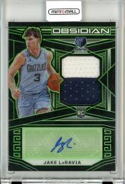 2022-23 Panini Obsidian  Jake Laravia Rookie Jersey Autograph Green Electric Etch Parallel 22/25