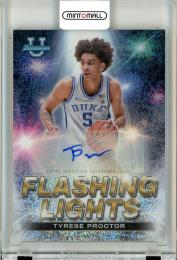 2022-23 Topps Bowman University Best  Tyrese Proctor Flashing Lights Autograph Speckle Refractor 17/25