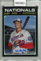 2021 Topps Tribute Juan Soto Happy Birthday Inscription Refractor Autograph Washington Nationals