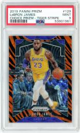 2019-20 Panini Prizm Basketball LeBron James Tiger Stripe #129【PSA9】 Los Angeles Lakers