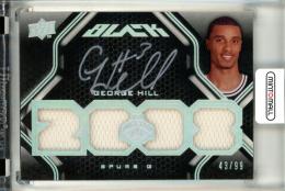 2008-09 Upper Deck UD Black George Hill Jersey Autograph #63 RC【43/99】 San Antonio Spurs