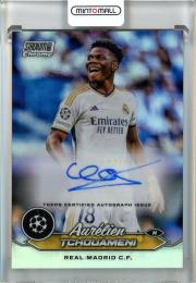 2023-24 Stadium Club Chrome UEFA Champions League Aurelien Tchouameni Autographs #CAAT Real Madrid