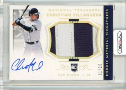 2018 PANINI NATIONAL TREASURES San Diego Padres Christian Villanueva Rookie Material Signatures Autograph Patch Card(1stナンバー!) 【01/25】