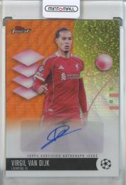 2025-26 Finest UEFA Club Competitions Virgil van Dijk Autographs Orange Wave Refractors #BAVD【1/25】 Liverpool FC