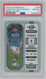 2022-23 Panini Chronicles Serie A Soccer Khvicha Kvaratskhelia Rookie Ticket/Silver Prizm/RC/#296【PSA10】 SSC Napoli