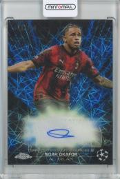 2023-24 Topps Chrome UEFA Club Competitions Noah Okafor Black Lazer/Autograph/Blue【006/150】 【裏面左下角ダメージ有】 AC Milan