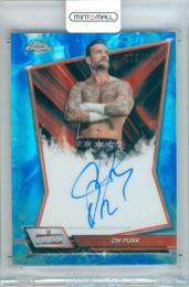 2026 Topps Chrome WWE CM Punk #RBA-CMP Red Brand Autograph Blue Refractor Parallel【119/150】