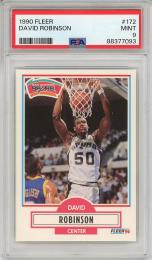 【ケース裏面上側若干キズあり】1990 FLEER David Robinson #172 【PSA9 MINT】
