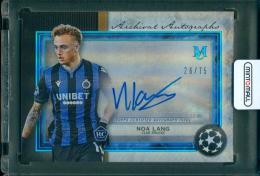 2020-21 TOPPS UEFA Champions League Museum Collection Noa Lang #AA-NL Archival Autographs Sapphire【26/75】 Club Brugge