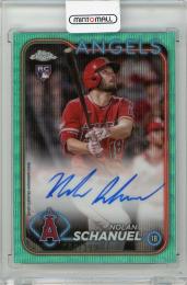 2024 TOPPS Chrome Nolan Schanuel Rookie Autographs Aqua Wave Refractors #RANS【039/199】 Los Angeles Angels