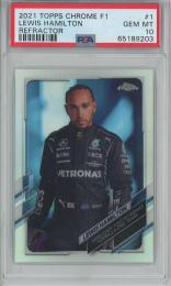 2021 Topps Chrome Formula 1 Racing Lewis Hamilton Base/Refractor/#1【PSA10】