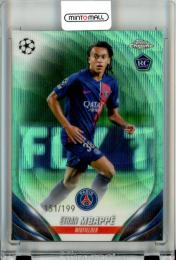 2023-24 Topps Chrome UEFA Club Competitions Ethan Mbappe #91 RC Aqua Wave Refractor【151/199】 Paris Saint-Germain