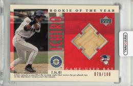 2001 Upper Deck Rookie Update Ichiro Suzuki Ichiro Tribute Game Bat #BI9【079/100】