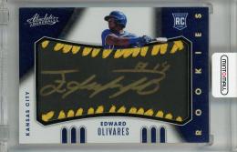 2021 Panini Absolute Edward Olivares Rookie Baseball Material Signatures Black Gold #111 Auto RC【01/25(ファーストナンバー)】 Kansas City Royals