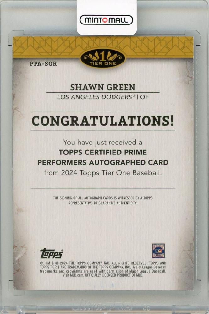 メジャーリーグ　カード　Shawn Green Baseball Shawn Green Sports Trading Cards & Accessories for