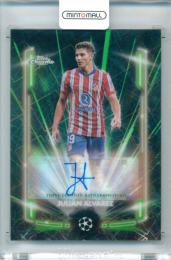 2024-25 Topps Chrome UEFA Club Competitions Julian Alvarez #BLA-JA Black Lazer  Autograph/Neon Green Lazer Refractor Parallel【57/99】 Atletico De Madrid