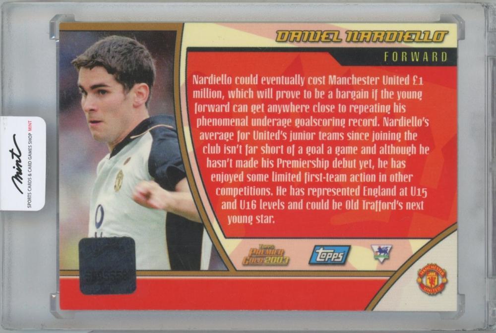Carte David Beckham 2001 Topps Premier Gold Manchester United #MU1 - Notée PSA 9 MINT - Comme Neuve
