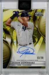 2025 Topps Chrome Black Jasson Dominguez Autographs Gold Mini-Diamond Refractors【03/50】 New York Yankees