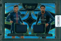 2025-26 PANINI Select Ligue 1 Khvicha Kvaratskhelia/Warren Zaire-Emery #DS-KW Dual Swatches Paris Saint-Germain
