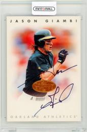 1996 Donruss Leaf Signature Series Jason Giambi Bronze Autograph Oakland Athletics