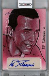 2015 Leaf Sports Edition Masterworks  Fer Galicia / Ed Giacomin Hand Drawn & Autographed Sketch Cards ※裏面汚れあり 1/1