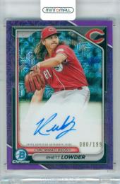 2024 Topps Bowman Chrome Baseball Rhett Lowder #BMA-RL Mega Box Autograph Purple Refractor Parallel 【080/199】 Reds