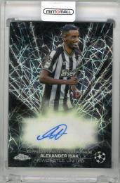 2023-24 TOPPS Chrome UEFA Club Competitions Alexander Isak Black Lazer Autographs #BLAAI Newcastle United