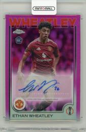 2024-25 Topps Chrome UEFA Club Competitions Ethan Wheatley Pink Refractors Autograph【086/250】 Manchester United