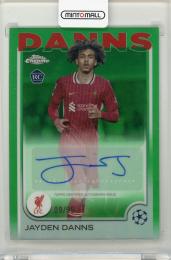 2024-25 Topps Chrome UEFA Club Competitions Jayden Danns Green Refractors Autograph【09/99】 Liverpool FC