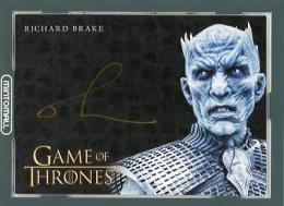 2021 Rittenhouse Game of Thrones Iron Anniversary Series1 Richard Brake as Night King Gold Pen Autograph