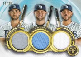 2019 TOPPS Triple Threads Kevin Kiermaier Austin Meadows Tommy Pham Triple Threads Relics Combo 36枚限定 /11