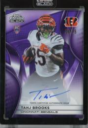 2025 Topps Chrome Black Tahj Brooks Rookie Autographs Purple Refractors #RAUTB【06/75】 Cincinnati Bengals