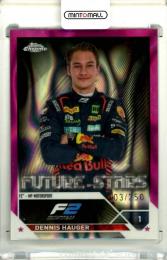2023 Topps Chrome Formula1 Dennis Hauger #80 Base F2 Drivers Fuchsia Lava Refractor Parallel【103/250】