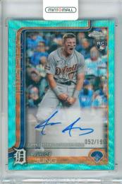 2025 Topps Chrome Baseball Jace Jung #RA-JJ Rookie Autographs Aqua Wave Refractor Parallel【052/199】 Tigers