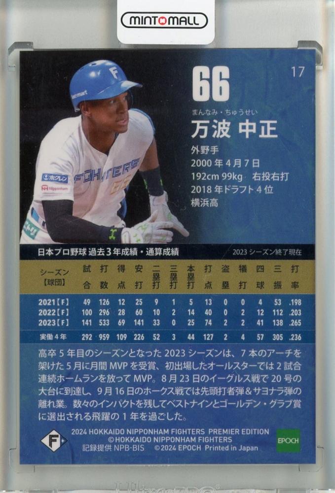 10枚限定 2024 エポックワン ホロスペクトラ 日本ハム 万波中正 ミントモール / MINT 池袋店 / EPOCH 北海道日本ハムファイターズ