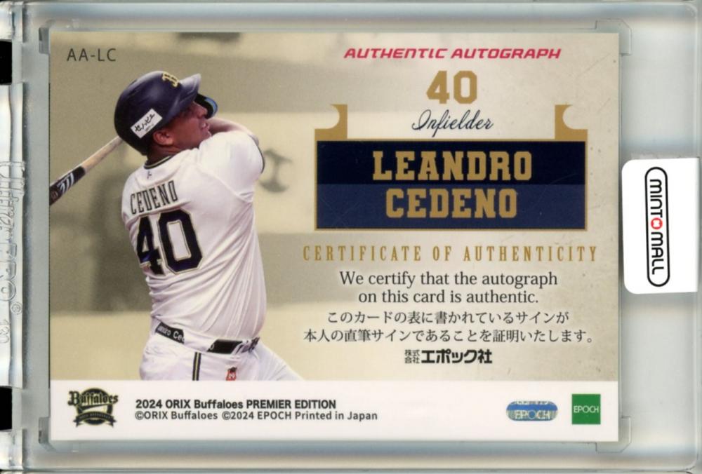 オリックス・バファローズ 121 L.セデーニョ Oサイズ レアンドロ・セデーニョ - Wikipedia