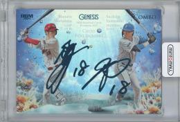 2025 BBM GENESIS / 森下暢仁(広島東洋カープ) & 山崎福也(北海道日本ハムファイターズ) COMBO CROSS FOIL SIGNINGハイグレードインサートカード 【12/25】