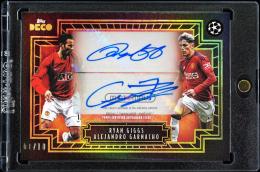 2023-24 Topps Deco UEFA Club Competitions Ryan Giggs/Alejandro Garnacho Then&Now Autograph【01/10】 Manchester United