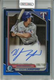 2024 Topps Bowman Wyatt Langford Chrome Prospect Autographs Blue Refractors【108/150】 Texas Rangers