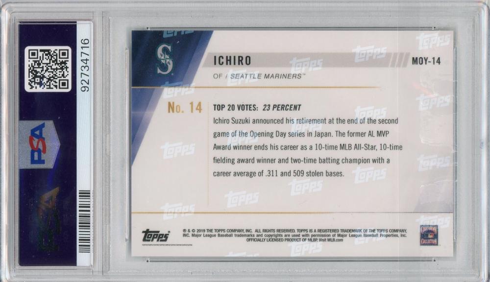 ミントモール / MINT 吉祥寺店 / 2019 TOPPS NOW Ichiro Suzuki 【PSA10】 Seattle Mariners