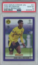 2020 Merlin Chrome UCL Jude Bellingham RC Purple Refractors/#31【075/299】【PSA10】 Borussia Dortmund